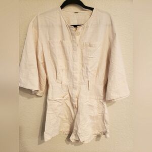 Cream Button-Up Romper